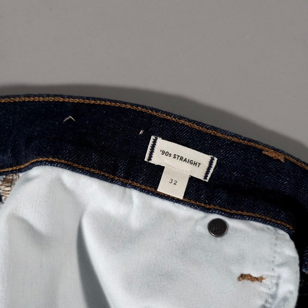 Madewell '90s Straight Jeans Women 32 Blue NM187 DM7103 Indigo High Rise Denim - Picture 3 of 9